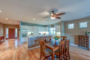 Beautiful flooring in dining and and kitchen